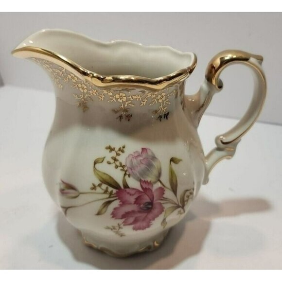 Vtg Mitterteich Bavaria Tea Set 1930's - 1940's Pink Floral w/ Gold Details Trim - Picture 15 of 16